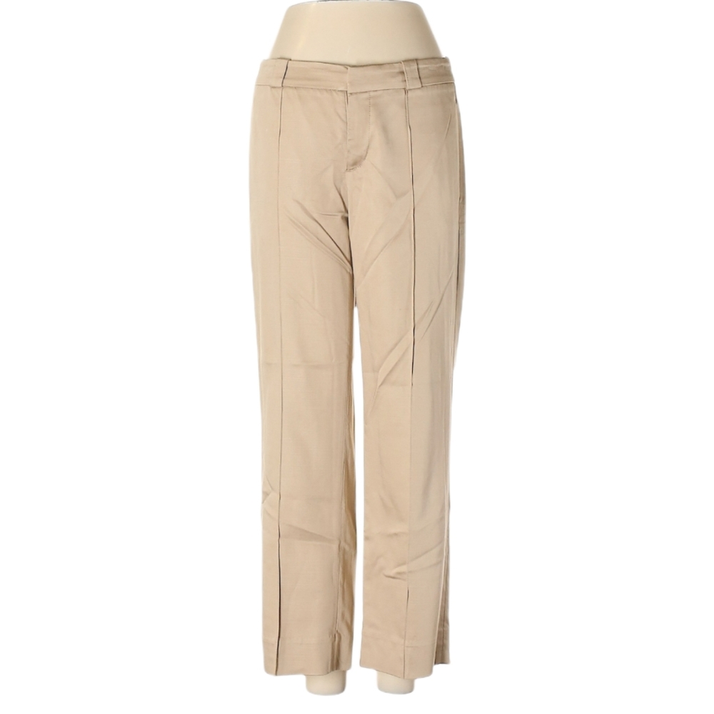 Banana Republic Logan Crop Dress Pants Size 2 Tan Khaki Trousers Modal Stretch